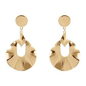 Boucles d'oreille tige en argent dor� pendante forme g�ometrique 40+5cm