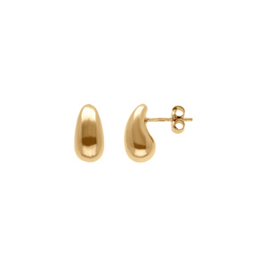 Boucles d\'oreille tige en argent doré petite goutte incurvée 13mm - Vue 1