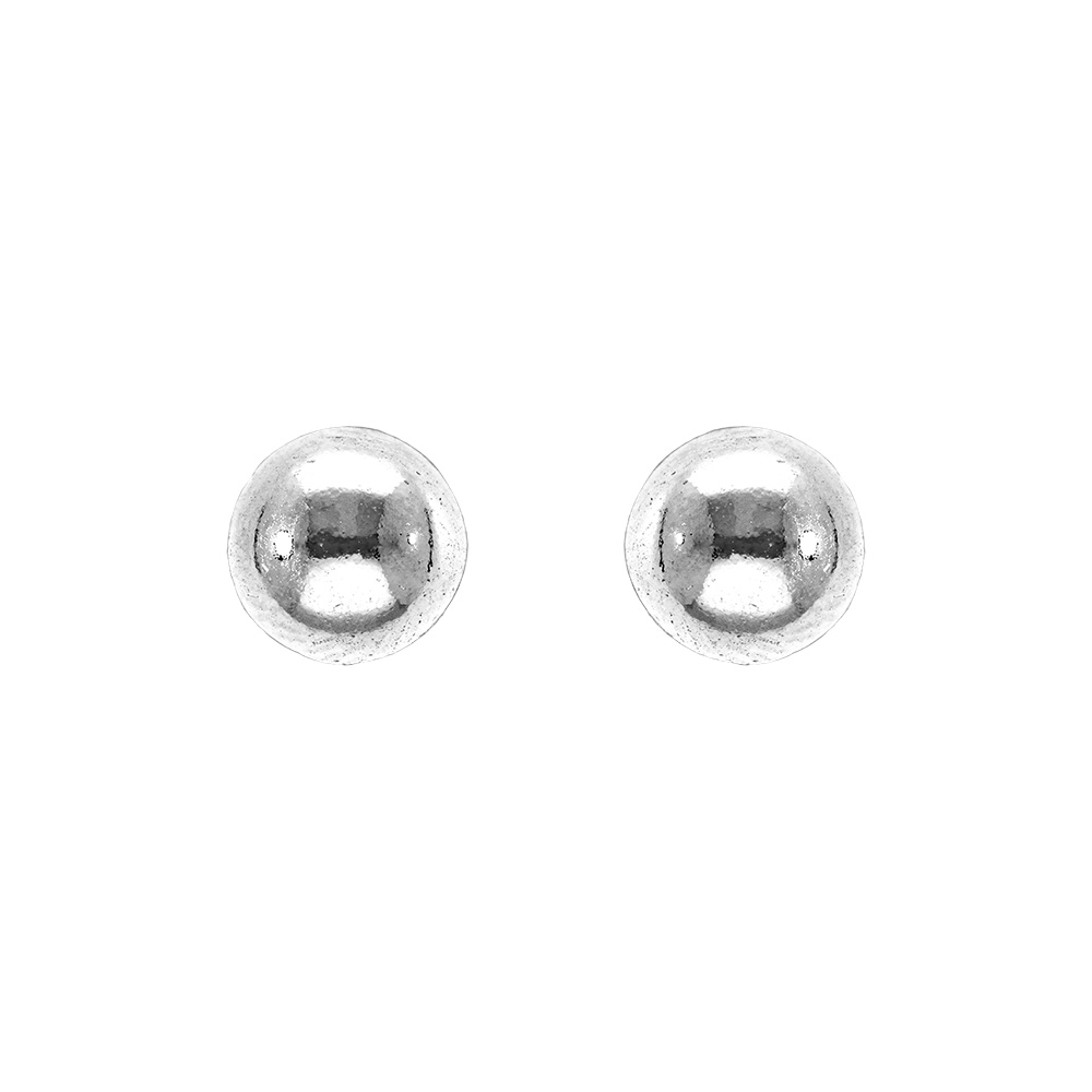 Boucles d\'oreille tige en argent rhodi� boule 5mm - Vue 1