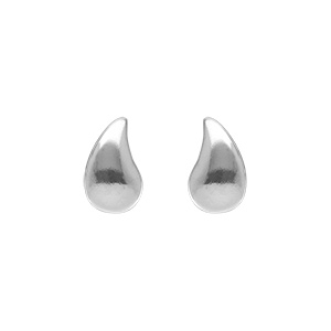 Boucles d\'oreille tige en argent rhodié de forme goutte - Vue 1