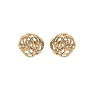 Boucles d\'oreille tige en plaqué or noeud d\'amour - Vue 1