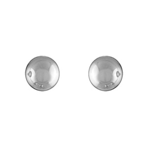 Boucles d\'oreilles en acier boule lisse de 7mm fermoir poussette - Vue 1