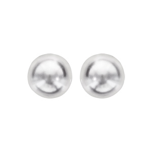 Boucles d\'oreilles en argent avec perle de synthse blanche 10mm et fermoir poussette - Vue 1