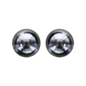 Boucles d\'oreilles en argent avec perle de synthse noire 10mm et fermoir poussette - Vue 1