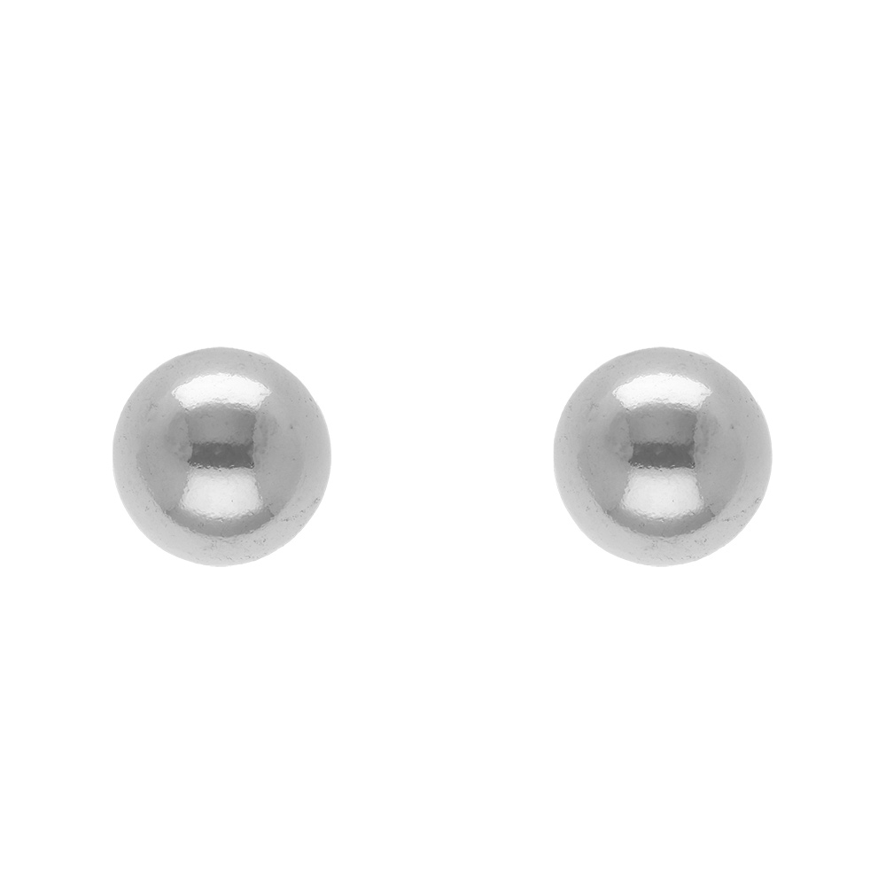 Boucles d\'oreilles en argent boule de 4mm et fermoir poussette - Vue 1