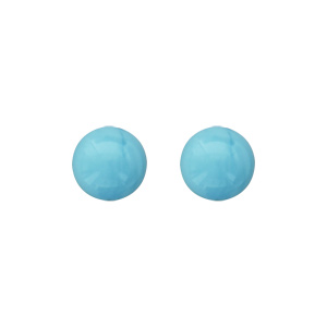 Boucles d\'oreilles en argent boule de 6mm couleur bleu turquoise et fermoir poussette - Vue 1