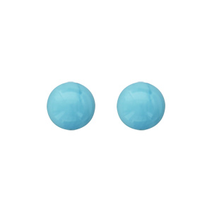 Boucles d\'oreilles en argent boule de 6mm en jade bleu turquoise et fermoir poussette - Vue 1