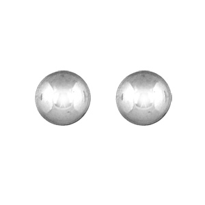 Boucles d\'oreilles en argent rhodi boule de 10mm et fermoir poussette - Vue 1