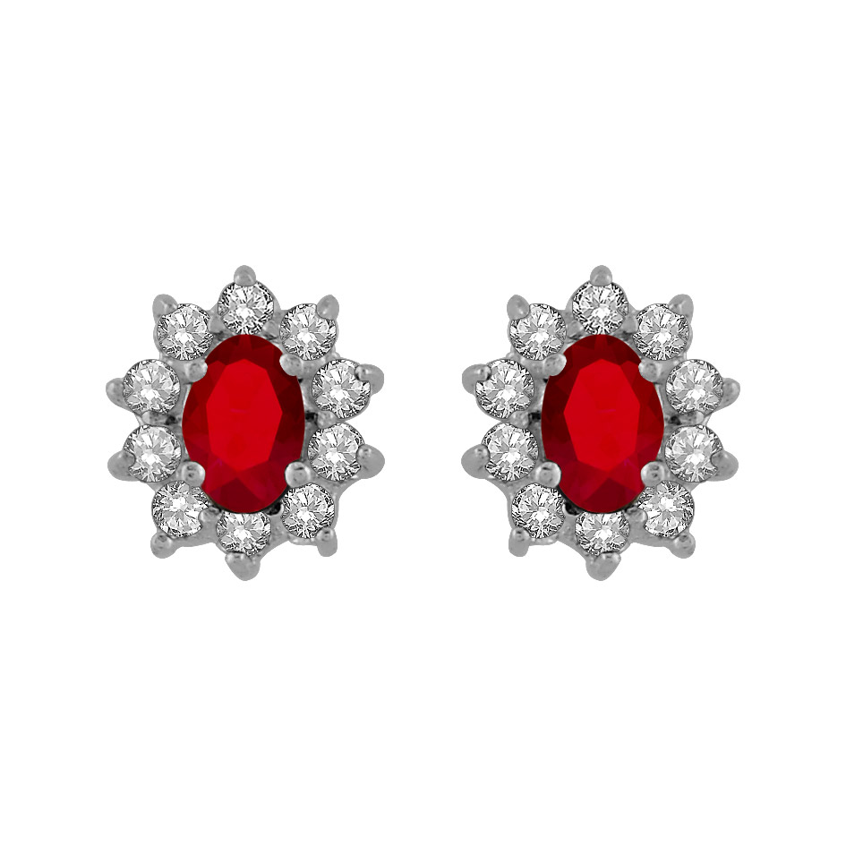 Boucles D'oreilles Argent 925 Rhodié Avec Zircon - Guy Laroche, Occasion Comme Neuve