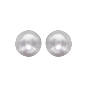 Boucles d\'oreilles en Argent rhodi perle de culture d\'eau douce 10mm et fermoir poussette - Vue 1