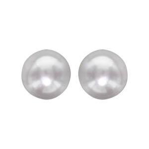 Boucles d\'oreilles en Argent rhodi perle de culture d\'eau douce 12mm et fermoir poussette - Vue 1