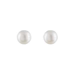 Boucles d\'oreilles en argent rhodié perle de culture d\'eau douce 4,5mm et fermoir poussette - Vue 1