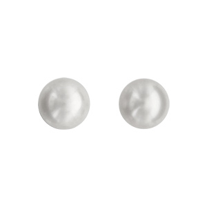 Boucles d\'oreilles en Argent rhodi perle de culture d\'eau douce 6mm et fermoir poussette - Vue 1