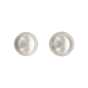 Boucles d\'oreilles en Argent rhodi perle de culture d\'eau douce 7mm et fermoir poussette - Vue 1