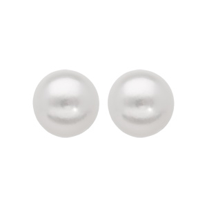 Boucles d\'oreilles en Argent rhodié perle de culture d\'eau douce 8mm et fermoir poussette - Vue 1