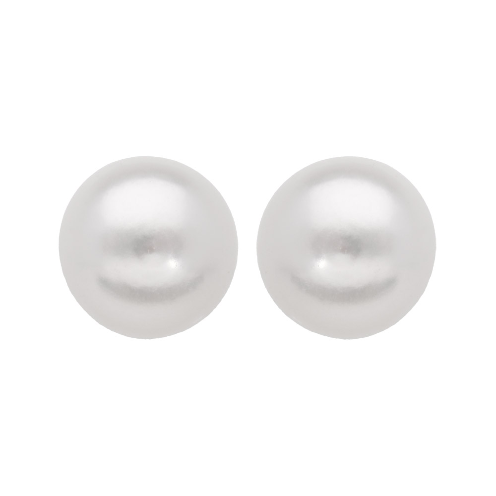 Clous D Oreilles Argent Rhodie Perle D Eau Douce Blanc 2 Perles 7 7 5 Mm 557972