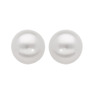 Boucles d\'oreilles en Argent rhodi perle de culture d\'eau douce 9mm et fermoir poussette - Vue 1