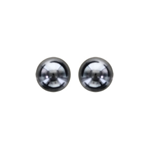 Boucles d\'oreilles en argent rhodi perle de synthse noire 8mm et fermoir poussette - Vue 1