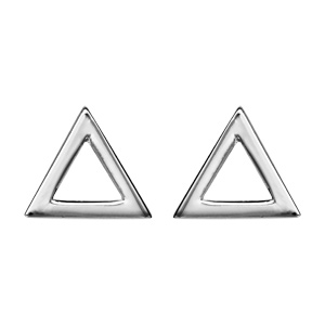 Boucles d\'oreilles en argent rhodi triangle vid et fermoir poussette - Vue 1