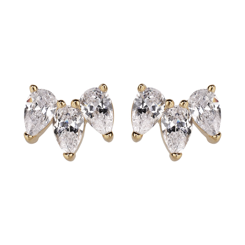 Boucles d'oreilles Papillon, bijou en alliage plaqué or 585 (14 carats