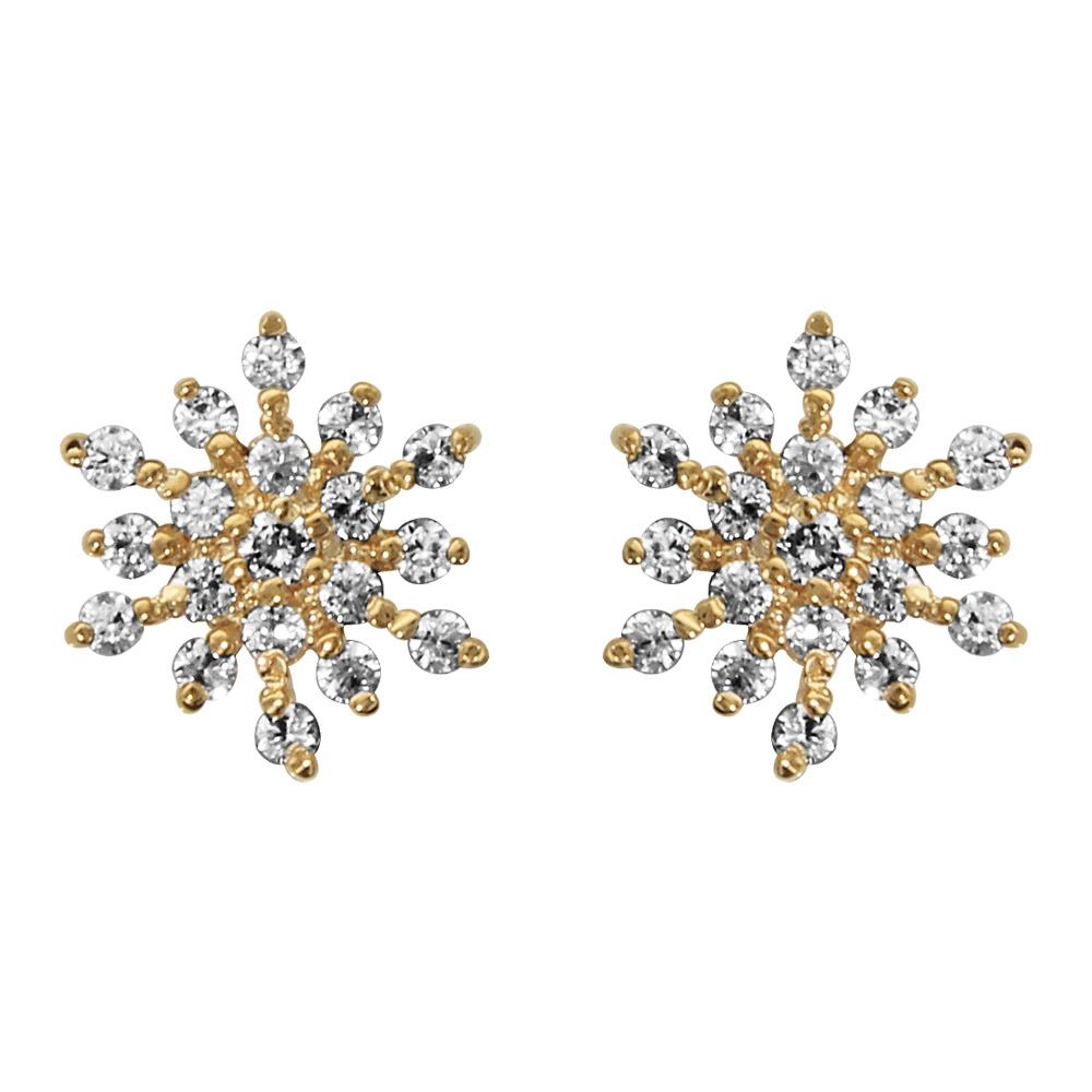 Boucles D'oreilles étoiles En Or Blanc Avec Oxydes Bleus Et Blancs - Occasion