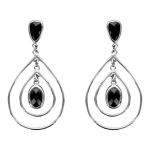 Boucles d'oreilles en argent rhodié et rhodié noir ,oxydes de