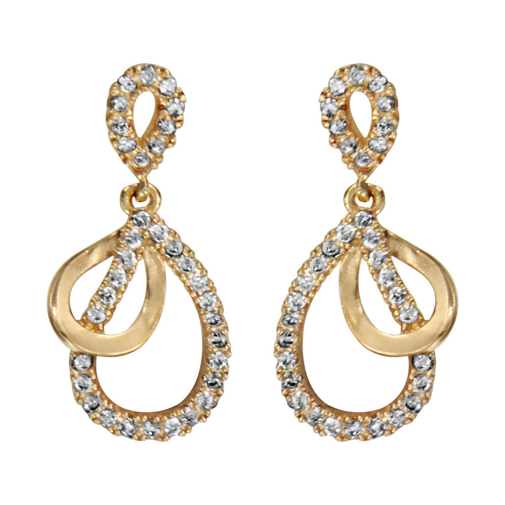 Boucles d'oreilles pendantes plaqué or