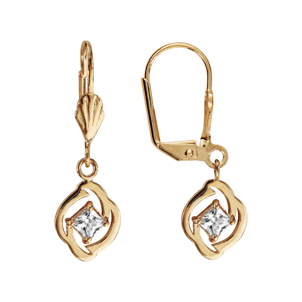 Boucles D'oreilles Pendantes Dormeuses En Nacre Sculptée Plaquée Or Jaune - Marque Désirs Essentiels - Neuves Avec étiquettes
