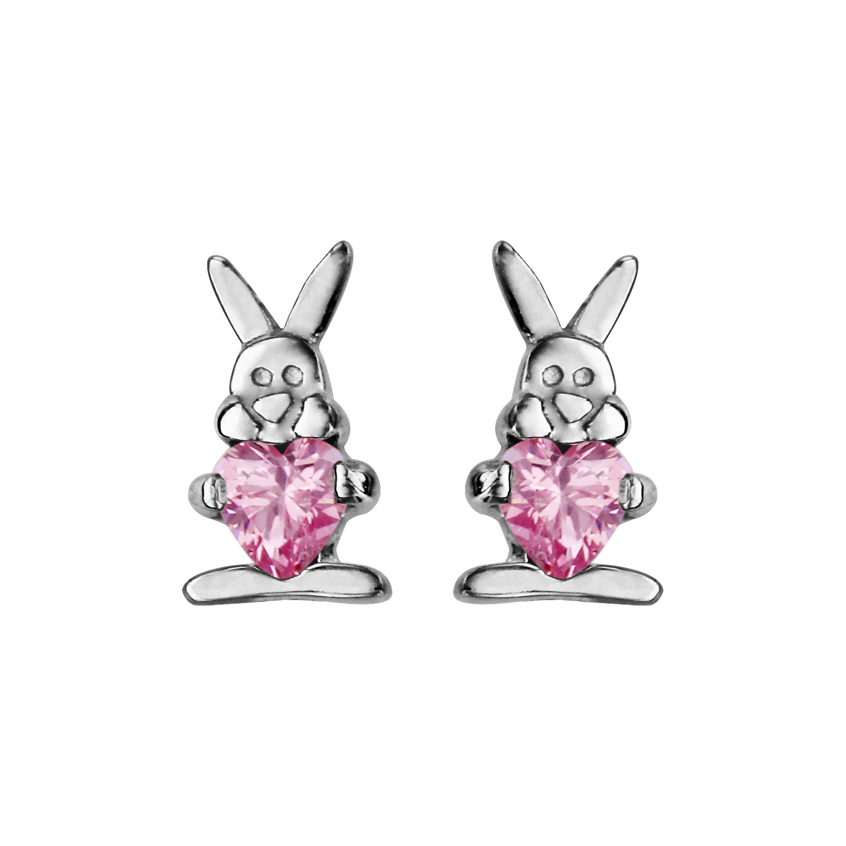 Puces D'oreilles 4 Mm En Argent 925 Rhodié – Avec Zircon Transparent – Melina