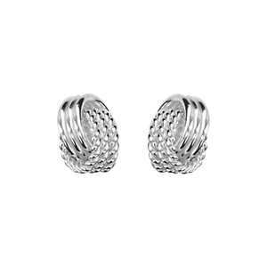 Boucles d\'oreilles tige en argent noeud d\'amour - Vue 1