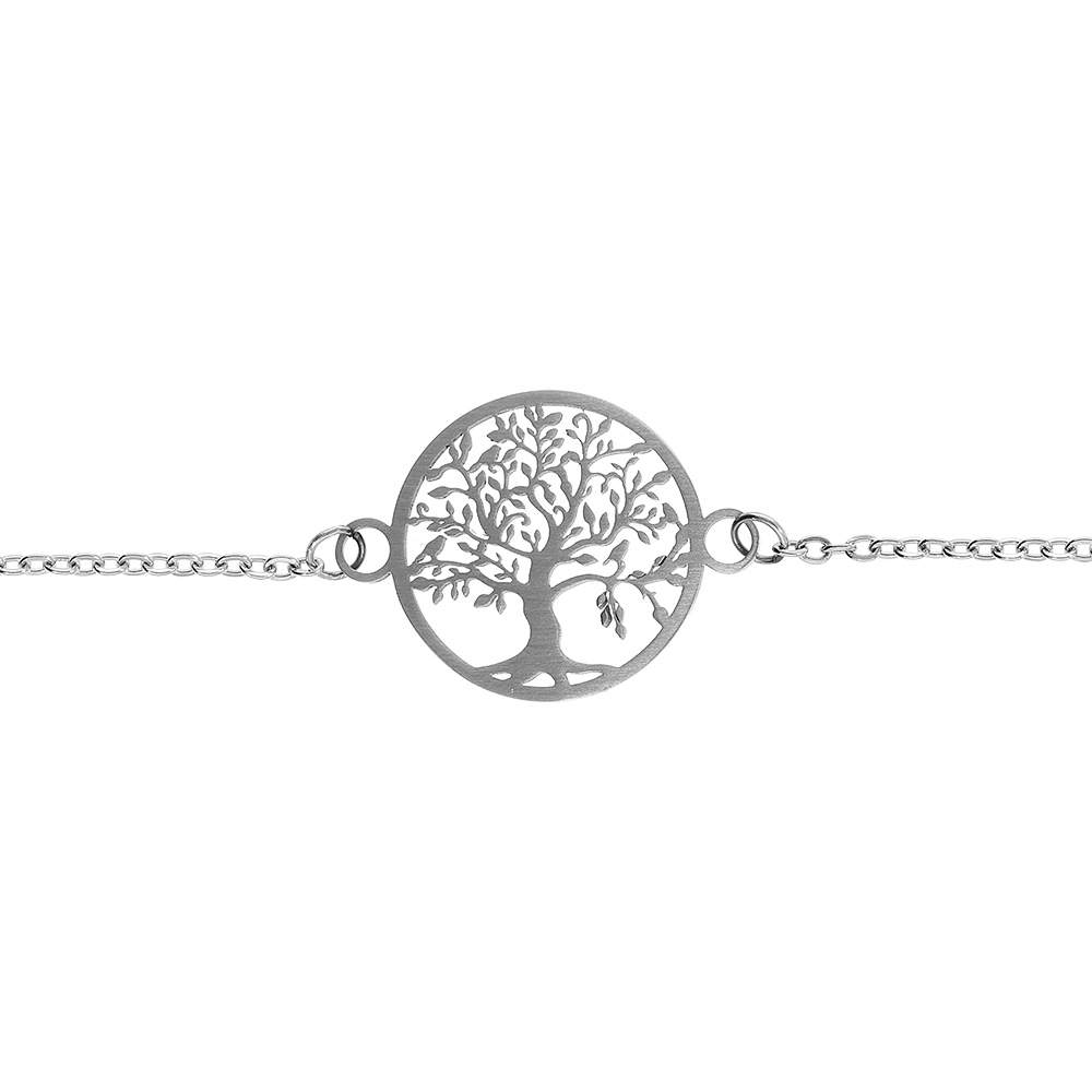 Bracelet acier rond arbre de vie decoupe 16mm r�glable 16 � 19cm - Vue 1