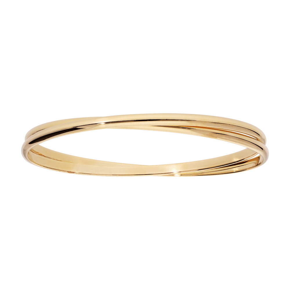 Bracelet demi jonc en plaqu� or entrelac� 62mm - Vue 1