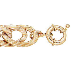 Bracelet doré grosse maille double 19+2,5cm - Vue 1