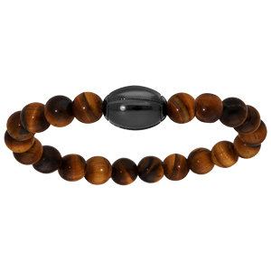 Bracelet Homme perles à graver (oeil de tigre)