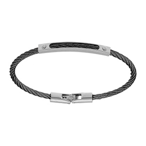 Bracelet en acier c�ble noir