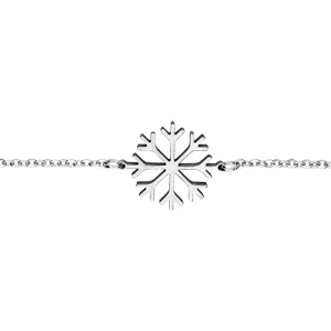 Bracelet en acier chane avec flocon de neige - 15,5+3,5cm - Vue 1