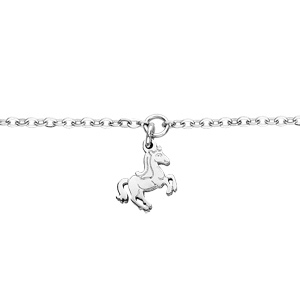 Bracelet en acier chaîne avec pampille licorne - 13+4cm - Vue 1