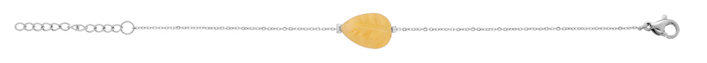 Bracelet En Jade Jaune Naturel - Pierre Fine Sans Fermoir - Mixte 17-18 Cm - Sissé