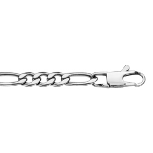 Bracelet en acier chane maille alterne 1+3 largeur 5mm et longueur 21cm - Vue 1