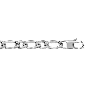 Bracelet en acier chane mailles 1+1 largeur 6mm et longueur 21cm - Vue 1