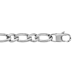 Bracelet en acier chane mailles 1+1 largeur 7mm et longueur 21cm - Vue 1
