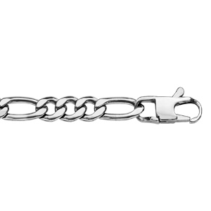 Bracelet en acier chane mailles 1+3 largeur 7mm et longueur 21cm - Vue 1
