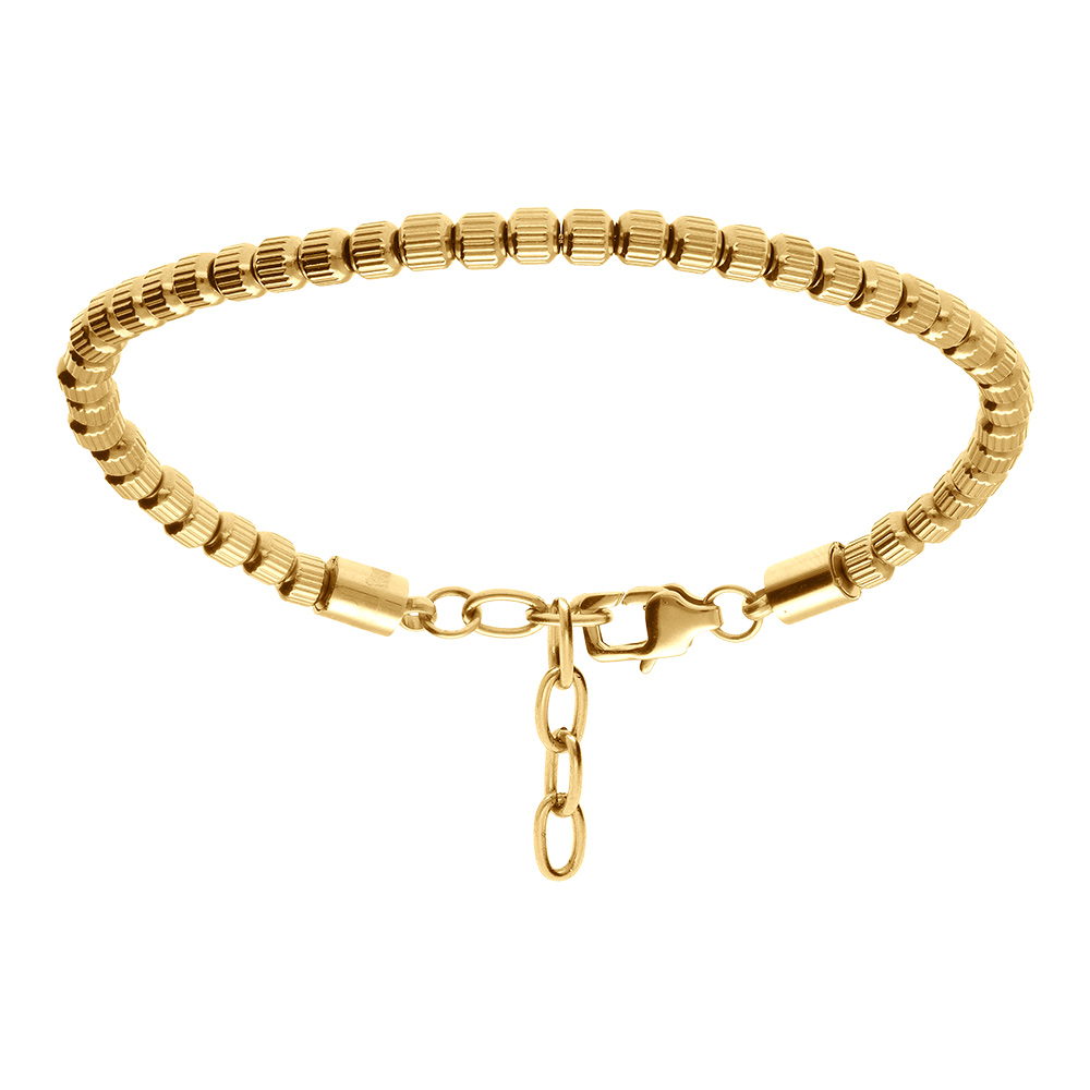 Bracelet en acier dor� - 19+3cm - Vue 1