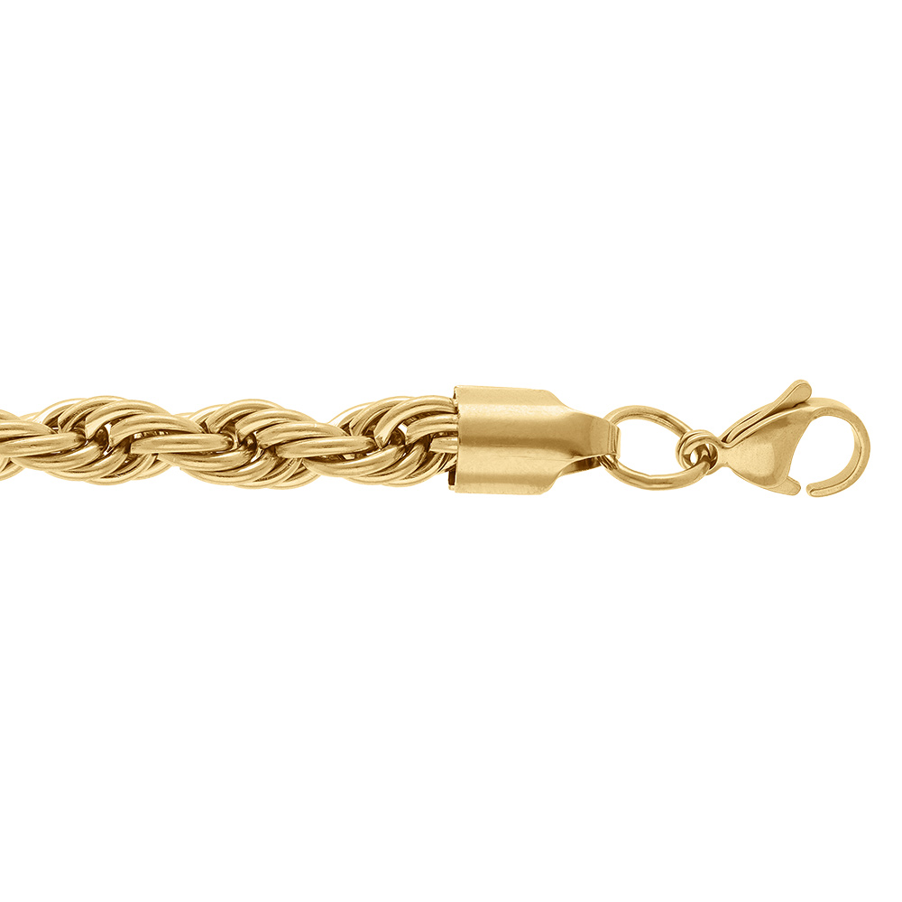 Bracelet en acier dor� 7mm - 16+3cm - Vue 1