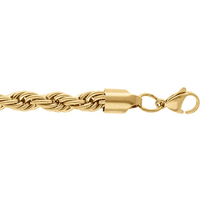 Bracelet en acier dor� 7mm - 16+3cm