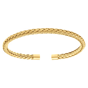 Bracelet en acier dor� demi jonc tresse - 4.2mm diam�tre 61mmx55mm