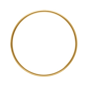 Bracelet en acier dor fil rond 2mm - diamtre 65mm - Vue 1