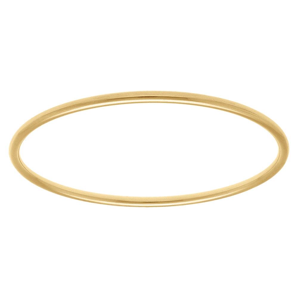 Bracelet en acier dor� fil rond 3mm  - diam�tre 65mm - Vue 1