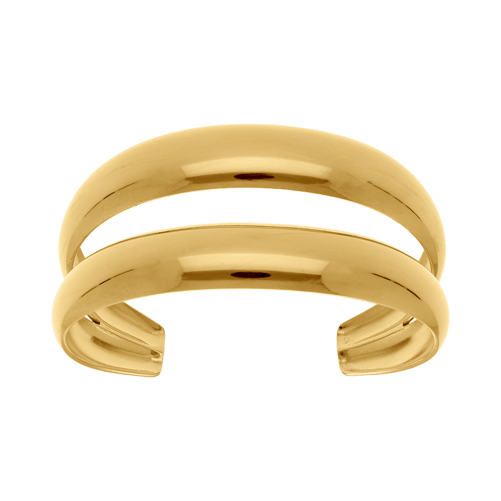 Bracelet en acier dor jaune double rang - 60mm - Vue 1