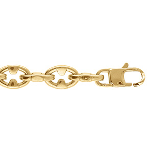 Bracelet en acier dor� maille marine  - 19+3cm